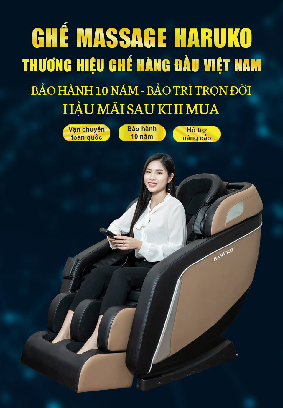 Ghế massage Haruko-H6 là sản phẩm hiện đại rất được ưa chuộng tại Akina