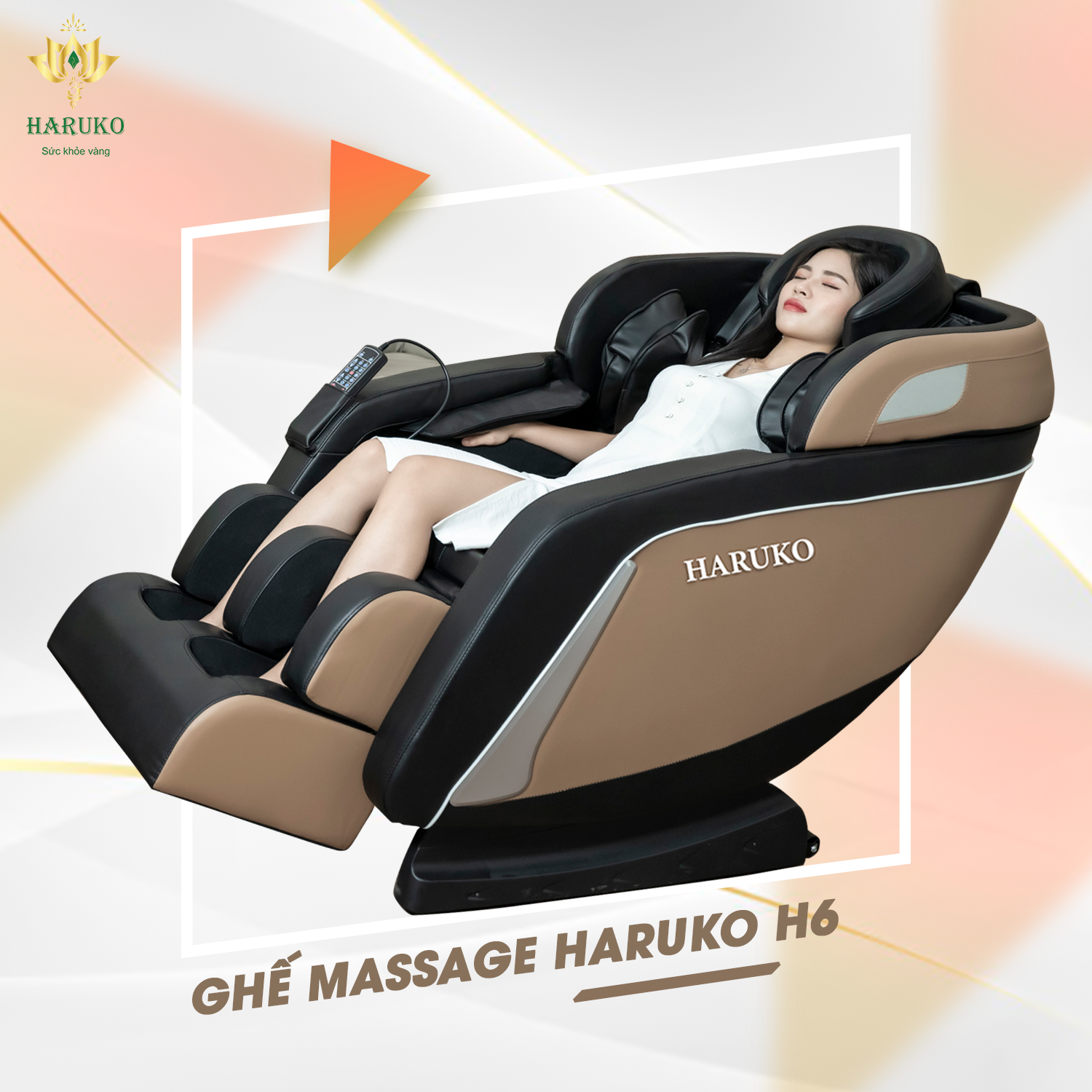 Ghế massage Haruko-H6 với thiết kế đem tới cảm giác thoải mái và chắc chắn cho người sử dụng