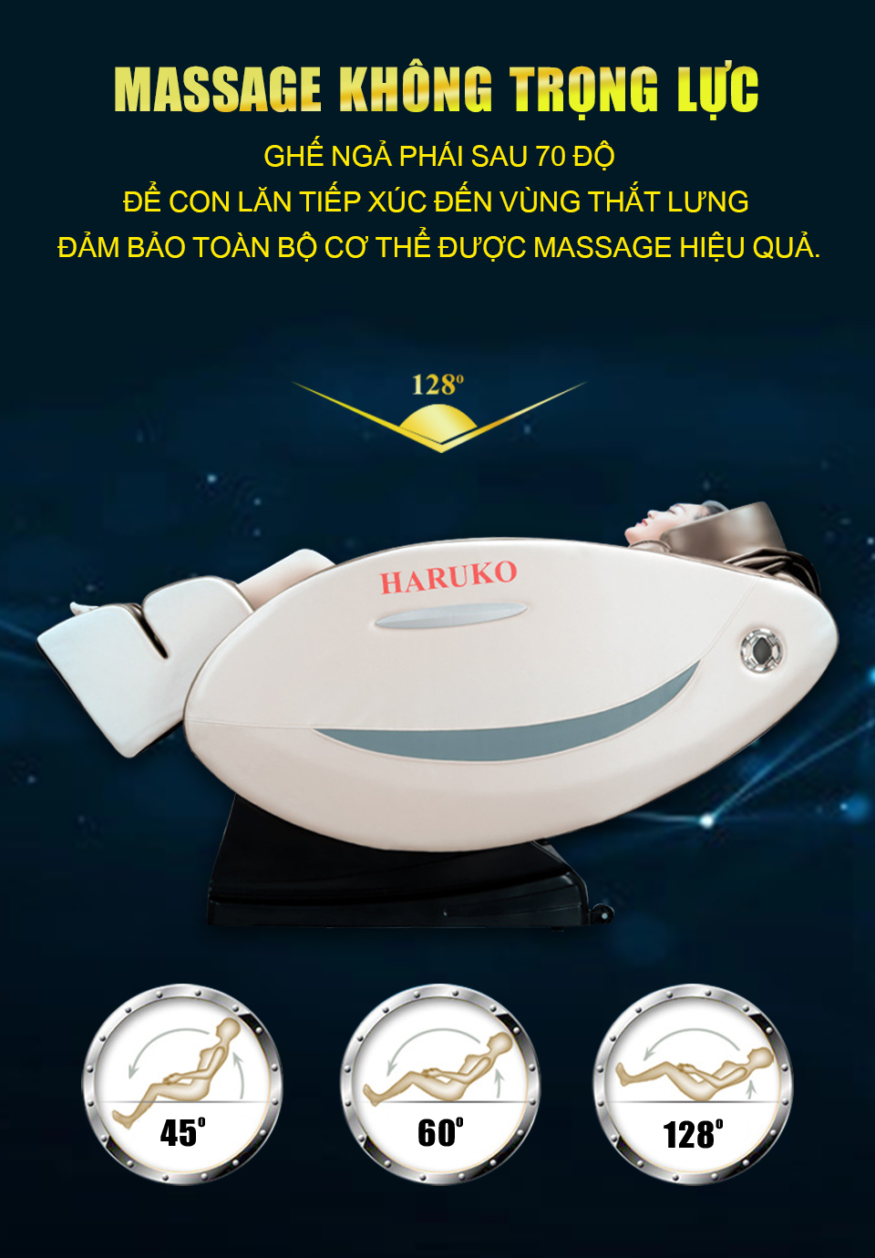 Haruko-H7 với hệ thống massage không trọng lực sẽ giảm bớt đau lưng cho bà bầu