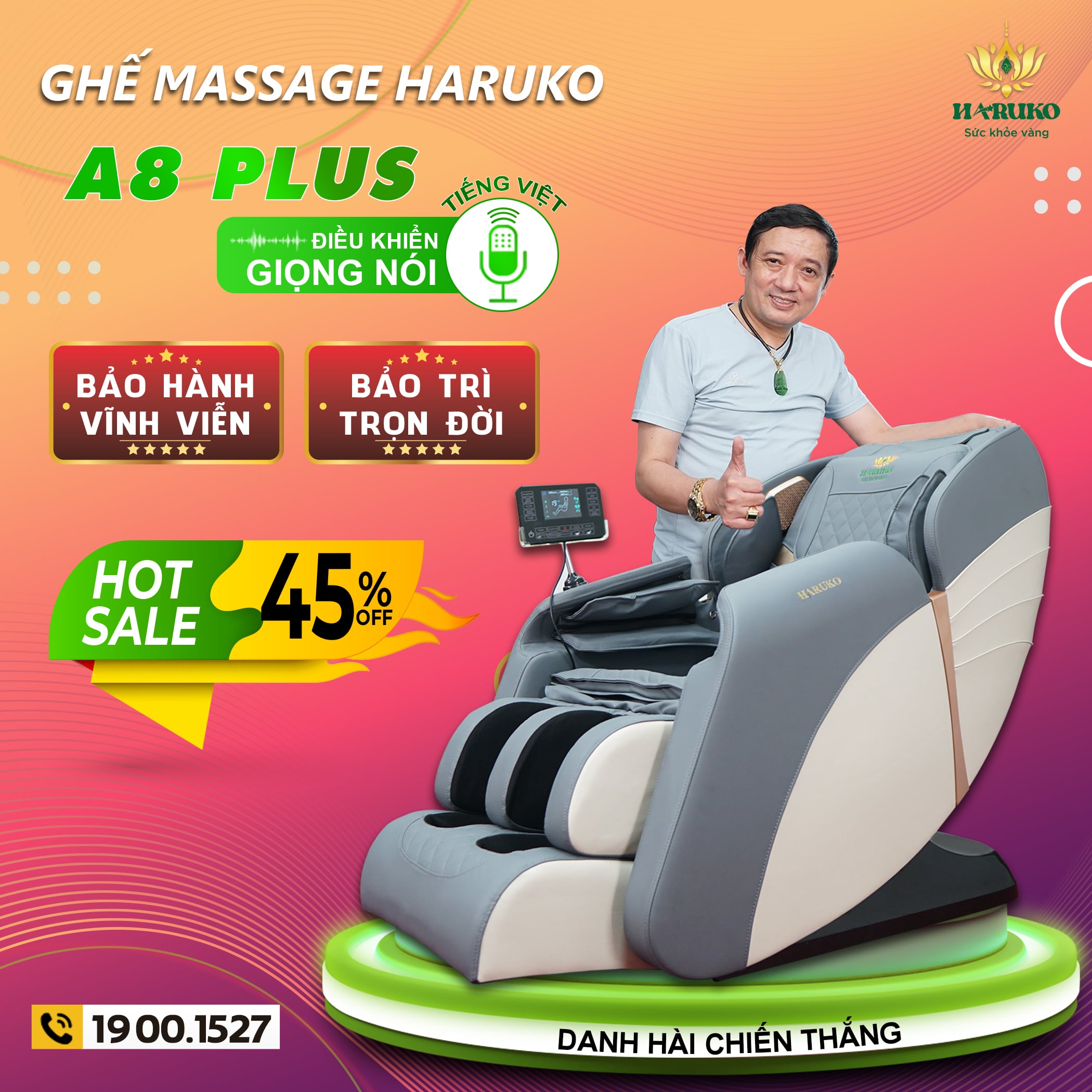 Ghế massage Haruko-A8 Plus với nhiều tính năng hiện đại và thiết kế sang trọng đang là sản phẩm thu hút sự chú ý của người dùng