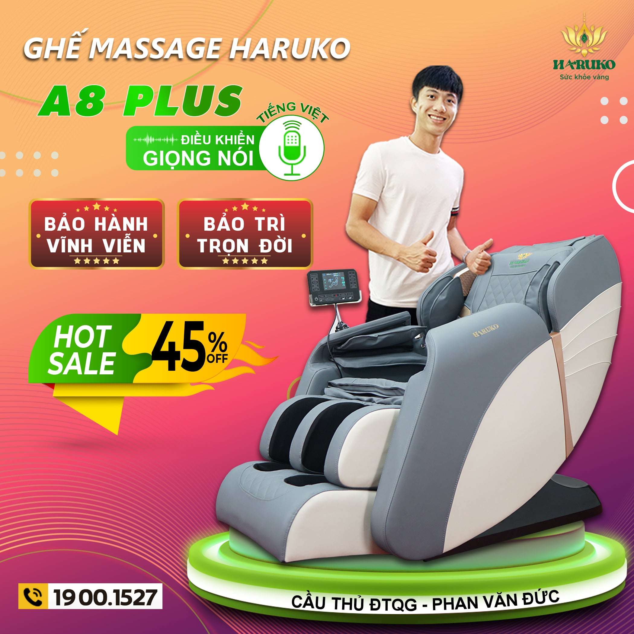 Ghế massage Haruko-A8 với những chính sách hậu mãi đặc biệt sẽ là lựa chọn tuyệt vời dành cho bạn