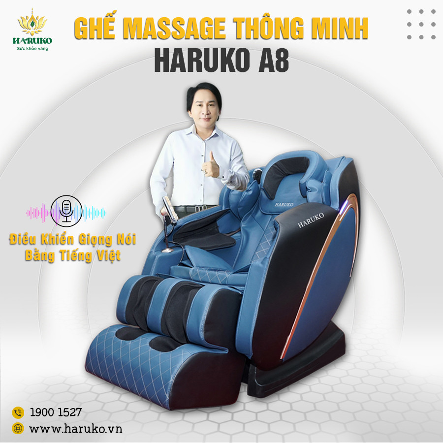 Ghế massage Haruko-A8 với tính năng điều khiển bằng giọng nói cùng thiết kế sang trọng là lựa chọn sáng suốt dành cho bạn