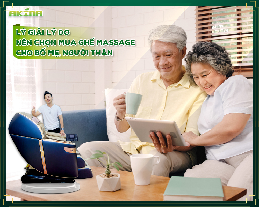 Ghế massage là sản phẩm được nhiều gia đình lựa chọn làm món quà cho người thân yêu