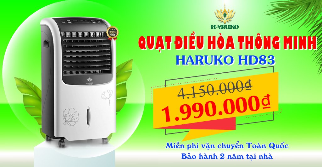 Quạt điều hòa Haruko HD83 là dòng sản phẩm được ưa chuộng bậc nhất thị trường hiện nay